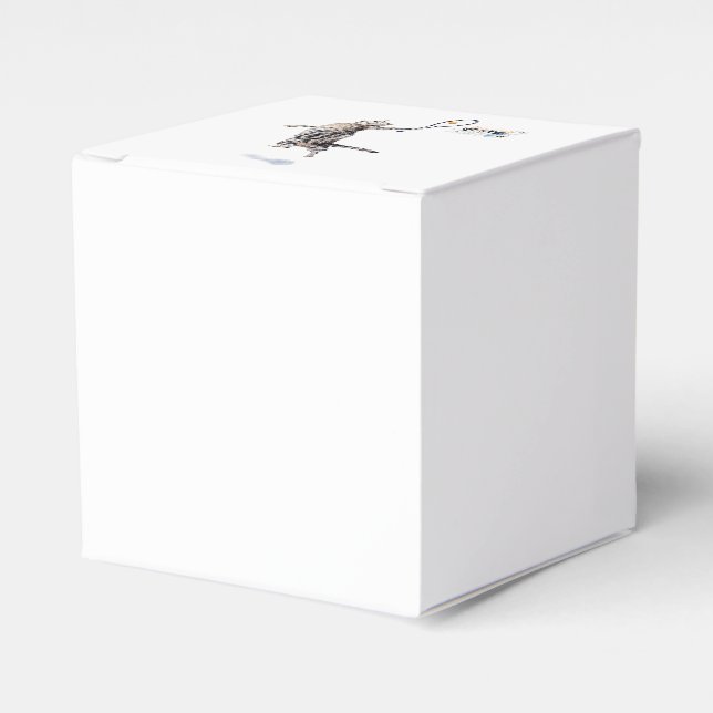 Cat Playing Tennis Favor Box (Front Side)