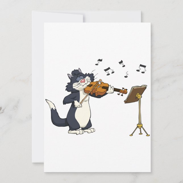 Cat Playing The Violin Invitation (Front)