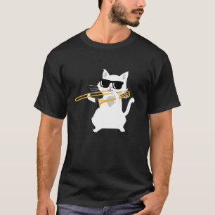 Cat Playing Trombone T Shirt