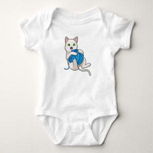 Cat Playing Wool Baby Bodysuit