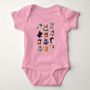 Cat Plush Toy Collection Baby Bodysuit