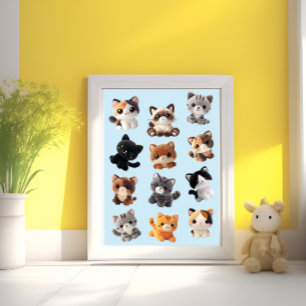 Cat Plush Toy Collection Photo Print