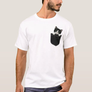 Cat Pocket Peeking Cute Cat In Pocket T-Shirt