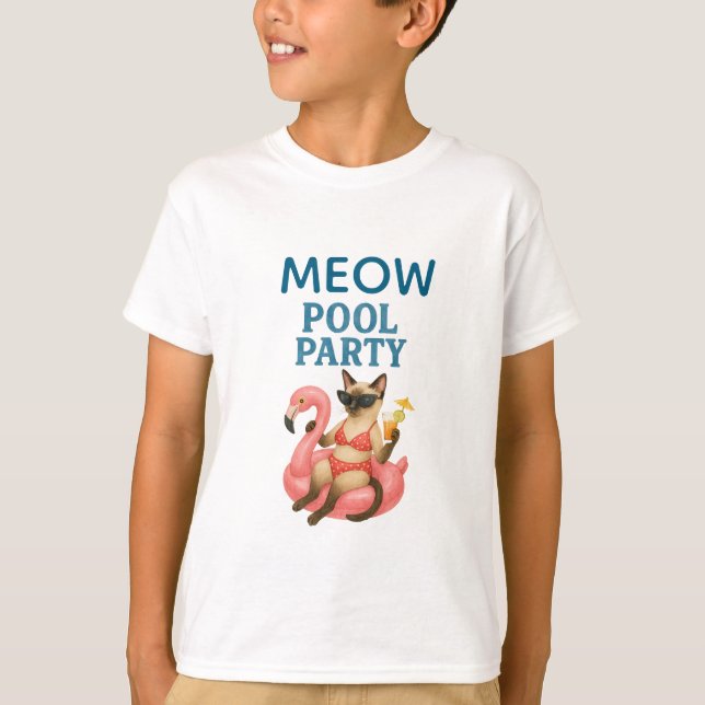 Cat Pool Party  T-Shirt (Front)