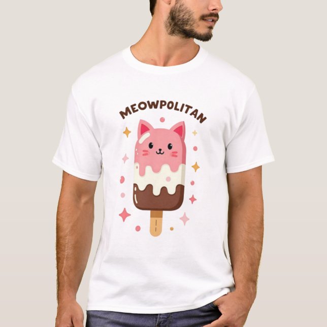 Cat popsicle T-shirt pour hommes (Devant)