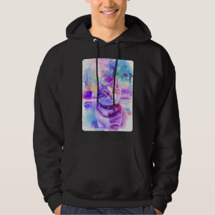 Cat Portrait Animal Beautiful Kitten Illustration Hoodie