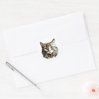 Cat Portrait Art Design Stickers