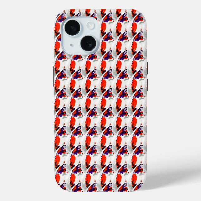 Cat Portrait – Bold Graphic Art Orange and Violet Case-Mate iPhone Case (Back)
