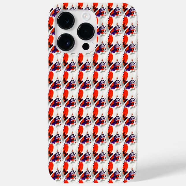 Cat Portrait – Bold Graphic Art Orange and Violet Case-Mate iPhone Case (Back)