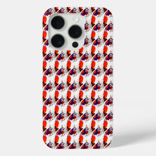 Cat Portrait – Bold Graphic Art Orange and Violet iPhone 15 Pro Case
