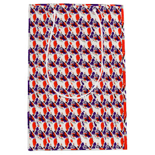 Cat Portrait – Bold Graphic Art Orange and Violet Medium Gift Bag