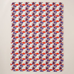 Cat Portrait – Bold Graphic Art Orange and Violet Sherpa Blanket