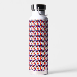 Cat Portrait – Bold Graphic Art Orange and Violet Water Bottle