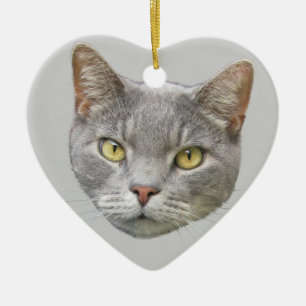 Cat Portrait Ceramic Ornament