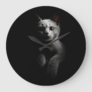 Cat Portrait Large Clock