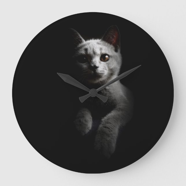 Cat Portrait Large Clock (Front)