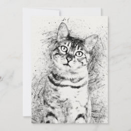 Cat Portrait Mixed Media on 5" x 7" Cardstock