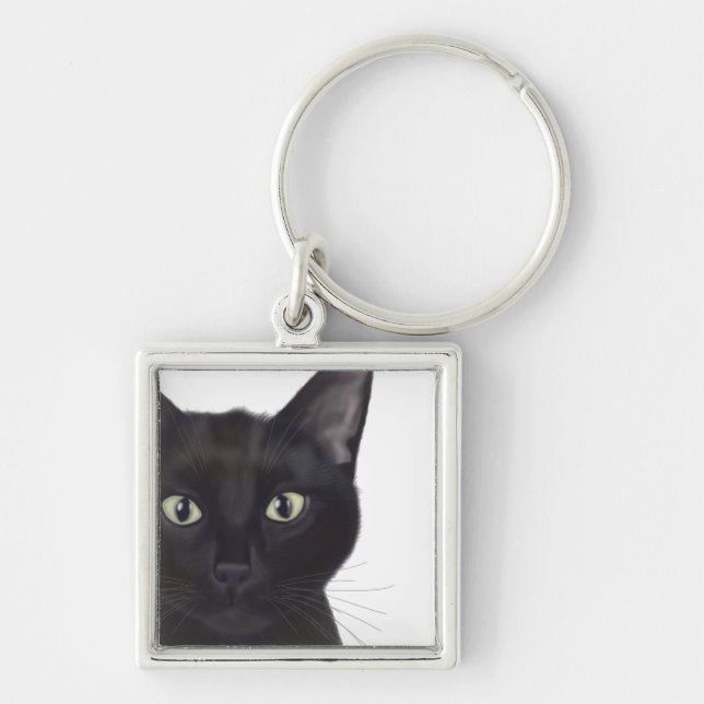 Cat, Portrait of Gus Keychain (Front)
