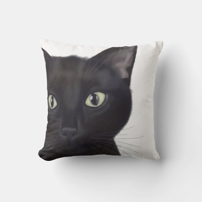 Cat, Portrait of Gus Throw Pillow (Front)