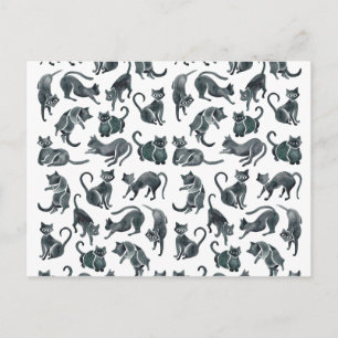Cat Positions – Black Palette Postcard