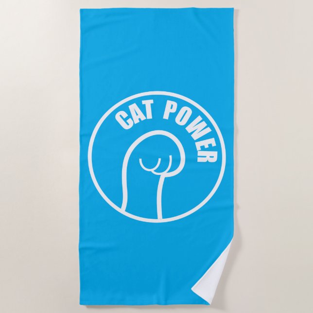 Cat Power Beach Towel (Front)