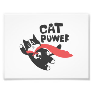 Cat power - Choose background color Photo Print