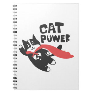 Cat power - Choose background colour Notebook