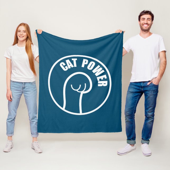 Cat Power Fleece Blanket (In Situ)