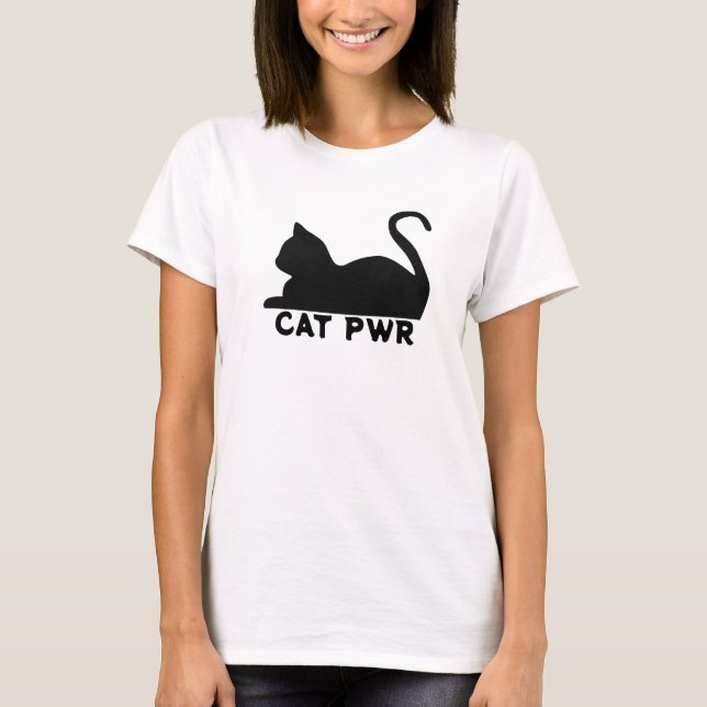 Cat Power | Modern Feminist Bold GRL PWR T-Shirt (Front)