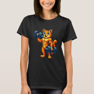 Cat Powerlifting Weightlifting Gym Workout T-Shirt