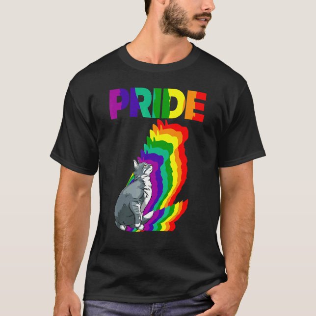 Cat Pride Cat Rainbow Colour  Cat  Kitten 10 T-Shirt (Front)