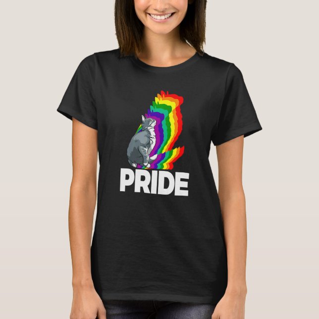 Cat Pride Cat Rainbow Colour  Cat  Kitten  8 T-Shirt (Front)