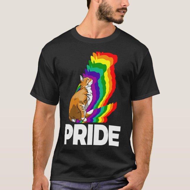 Cat Pride Cat Rainbow Colour  Cat  Kitten 8 T-Shirt (Front)