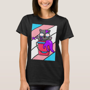 Cat Pride Colors Transgender Flag LGBTQ Proud Ally T-Shirt