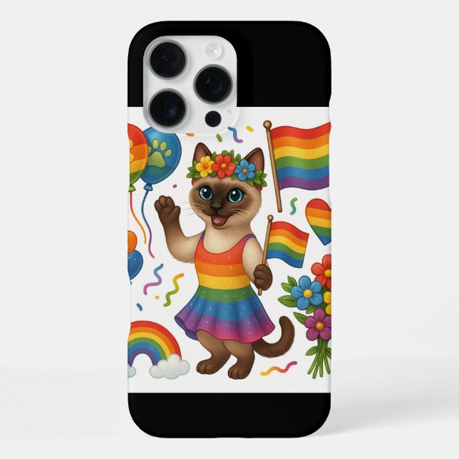 Cat Pride Paws Cat-inspired Pride LGBTQ iPhone Case (Back)