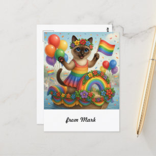 Cat Pride Paws Cat-inspired Pride LGBTQ Postcard