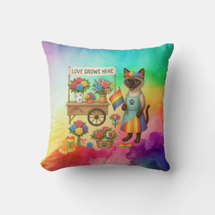 Cat Pride Paws Cat-inspired Pride LGBTQ Throw Pillow