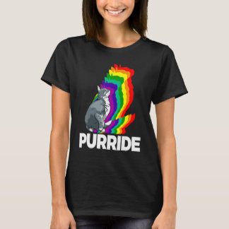 Cat Pride Purride Cat Rainbow Colour Cat Kitten 5 T-Shirt