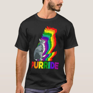 Cat Pride Purride Cat Rainbow Colour  Cat  Kitten  T-Shirt
