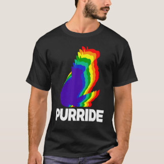 Cat Pride Purride Cat Rainbow Colour Cat Kitten T-Shirt