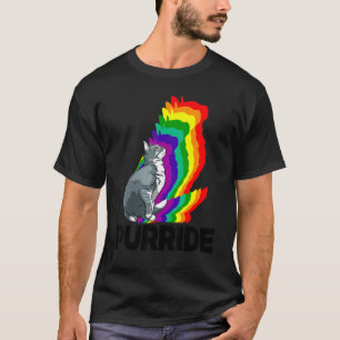 Cat Pride Purride Cat Rainbow Colour Cat Kitten T-Shirt