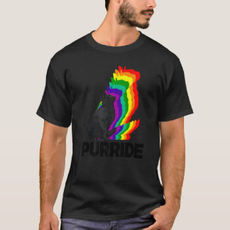 Cat Pride Purride Cat Rainbow Colour Cat Kitten T-Shirt