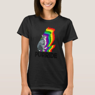 Cat Pride Purride Cat Rainbow Colour Cat Kitten T-Shirt