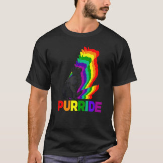 Cat Pride Purride Cat Rainbow Colour Cat Kitten T-Shirt