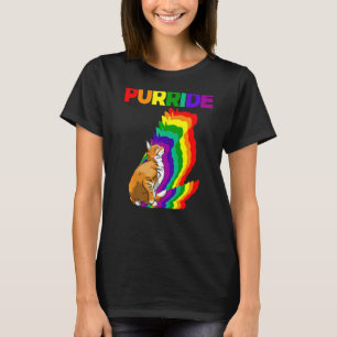 Cat Pride Purride Cat Rainbow Colour Cat Kitten T-Shirt