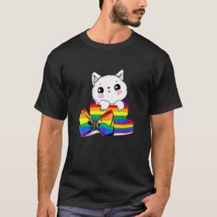 Cat Pride Rainbow Cute Kitten Kitty Proud Lgb T-Shirt