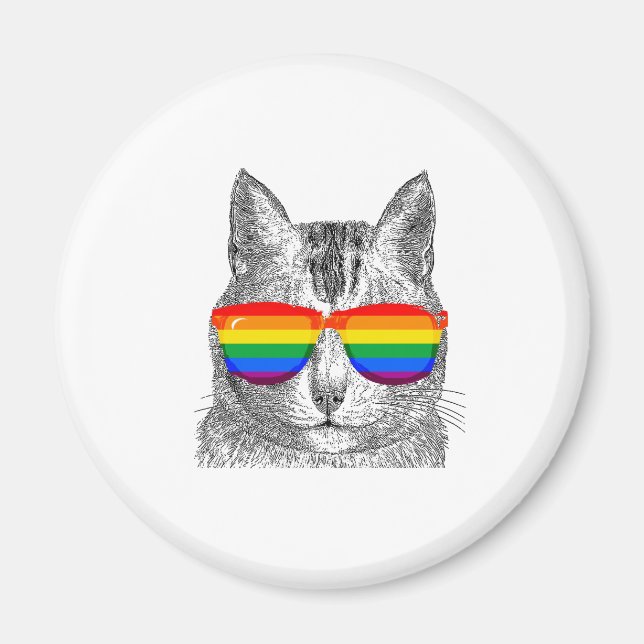 Cat Pride Sunglasses Magnet (Front)