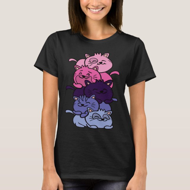 Cat pride Tower Omnisexual Lgtbq Pride Cats T-Shirt (Front)
