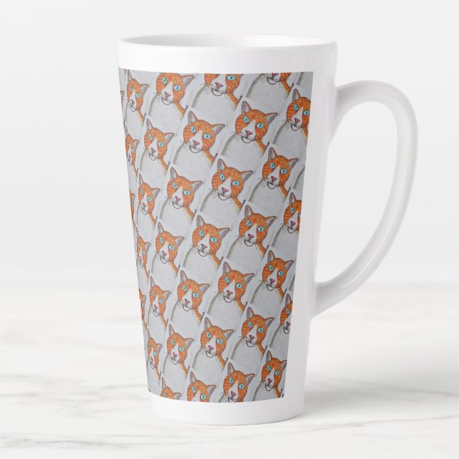 Cat Print Latte Mug (Right)
