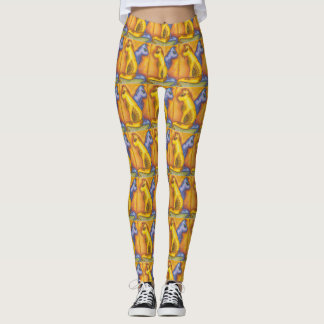 Cat Print Leggings With Colourful Cats Art